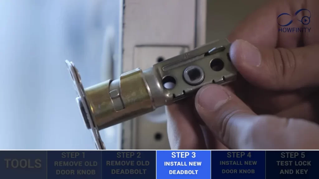 Installing The Keyed Cylinder And Deadbolt Assembly